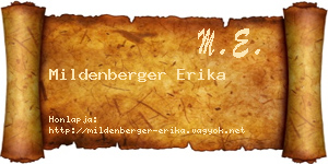 Mildenberger Erika névjegykártya